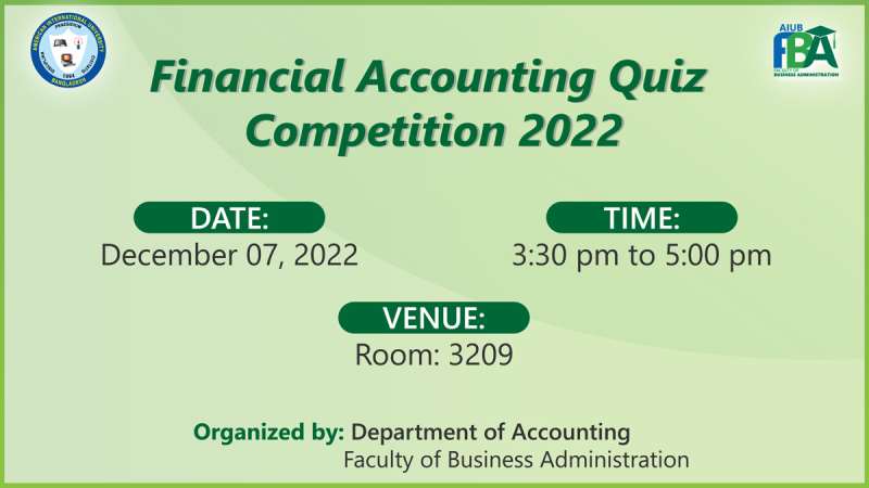 Financial Accounting Quiz Competition Fall 2022-2023