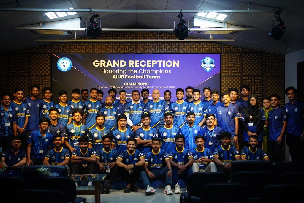 Grand Reception Held to Honor AIUB Football Team