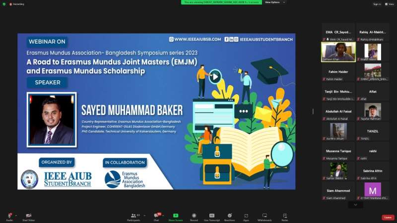 Webinar on “A Road to Erasmus Mundus Joint Masters (EMJM) and Erasmus Mundus Scholarship”